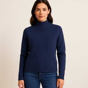 Mock Neck Knit Sweater – Size S – Navy Blue – NWT (MEROKEETY)